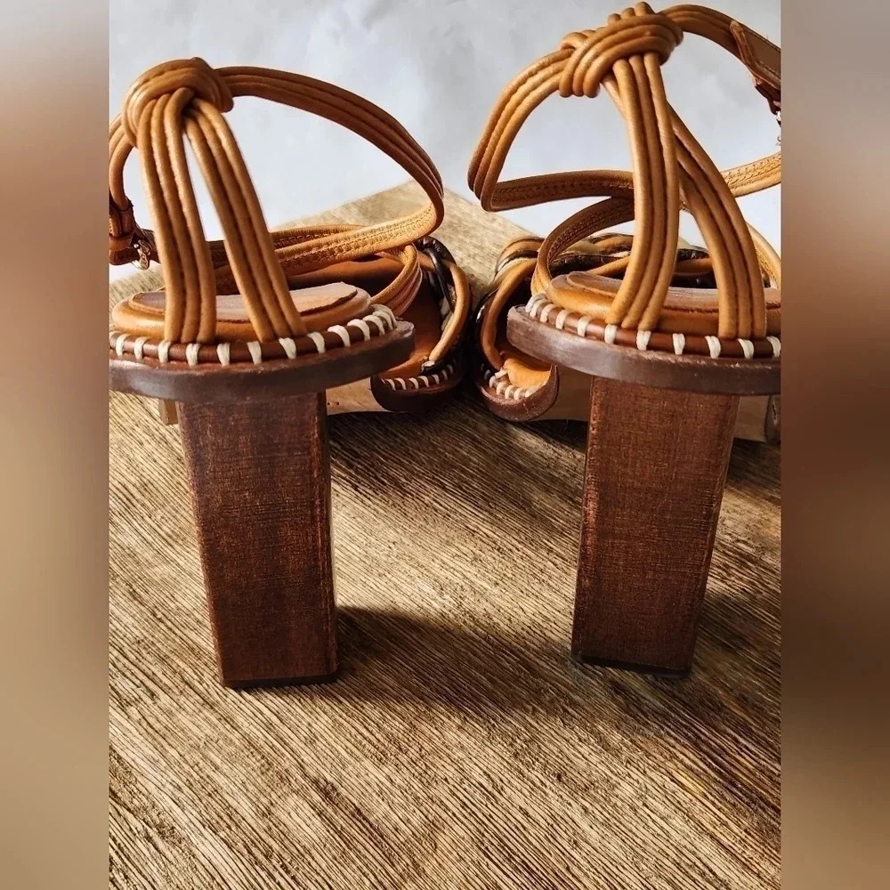 || ULLA JOHNSON || Malia woven, block heels, sandals, designer, leather, size 10 - Picture 11 of 15